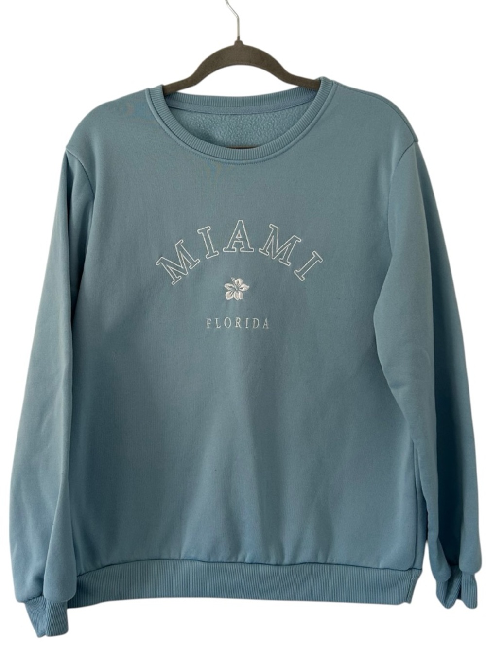 Light Blue Miami Florida Crewneck Sweatshirt Floral Women’s Unisex Size Large!